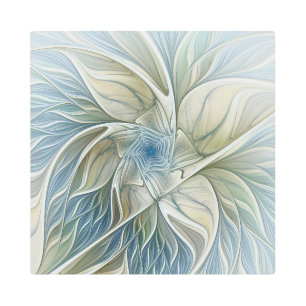 Resumen del sueño floral Arte fractal de caqui azu