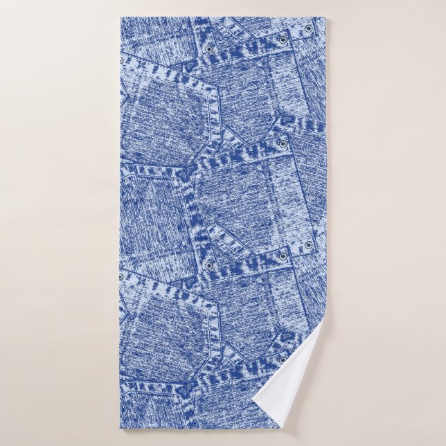 Resumen Denim Pockets Parchwork Seamless Pattern  (Toalla de baño)