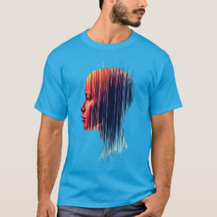 Resumen digital - Camiseta futurista de arte brill