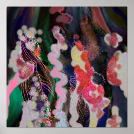 Resumen digital poster decoración de moda