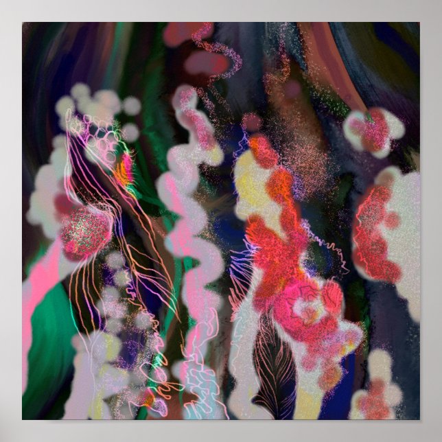 Resumen digital poster decoración de moda (Frente)