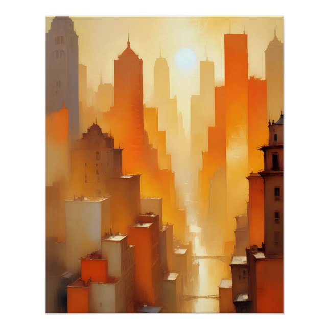Resumen Edificios de Cityscape Poster Arte de fond (Anverso)