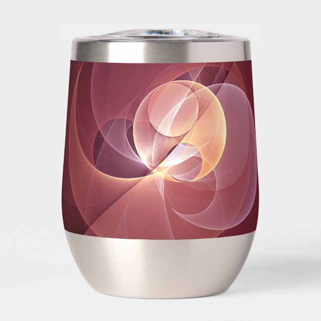 Resumen Elegante Vino Moderno Arte Fractal Rojo (Frente)