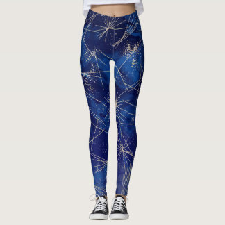 Resumen Esparkle azul Starry Night Leggings