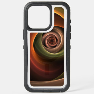 Resumen espiral 3D Colores cálidos Arte fractal mo