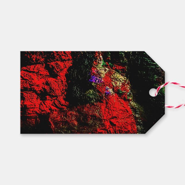 Resumen Etiqueta de regalo oscuro,Plástico de reci (Frente (Horizontal))