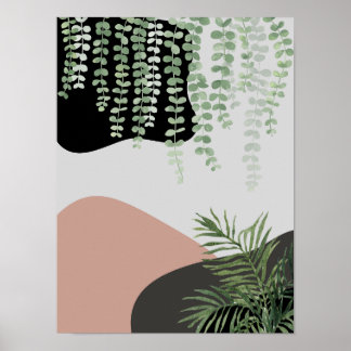 Resumen floral Arte Minimalista Moderno de mediado