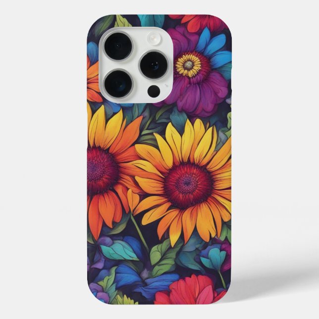 Resumen Floral de girasol - Fundas Pro para iPhone (Reverso )