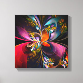 Resumen floral moderno Patrón azul rojo del arte #