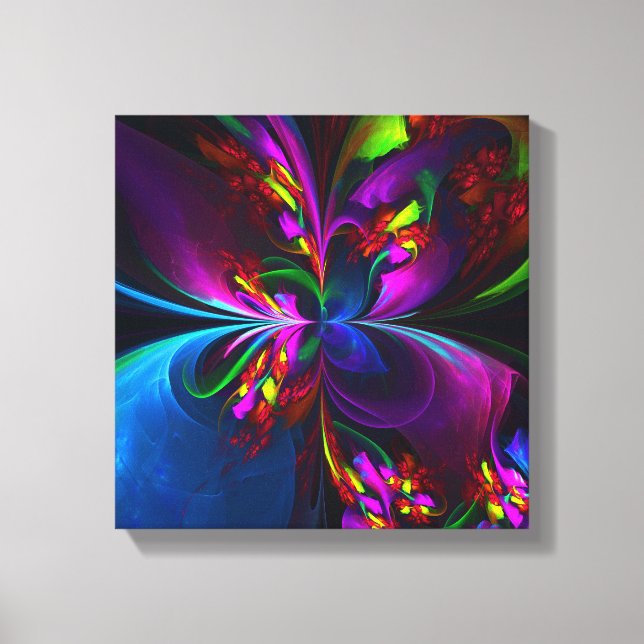 Resumen floral moderno Patrón azul rojo del arte # (Anverso)