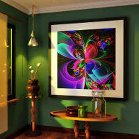 Resumen floral moderno Patrón azul rojo del arte #