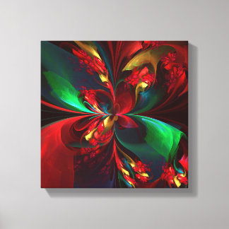 Resumen floral moderno Patrón verde rojo del arte 