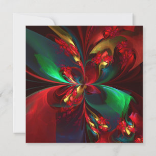 Resumen floral moderno Patrón verde rojo del arte