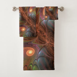 Resumen fluorescente colorido Trippy Brown Fractal
