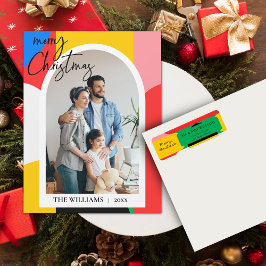 Resumen Foto de patrón geométrico Feliz Navidad