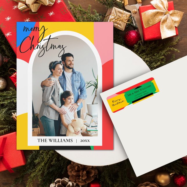 Resumen Foto de patrón geométrico Feliz Navidad (Abstract Geometric Pattern Photo Merry Christmas)