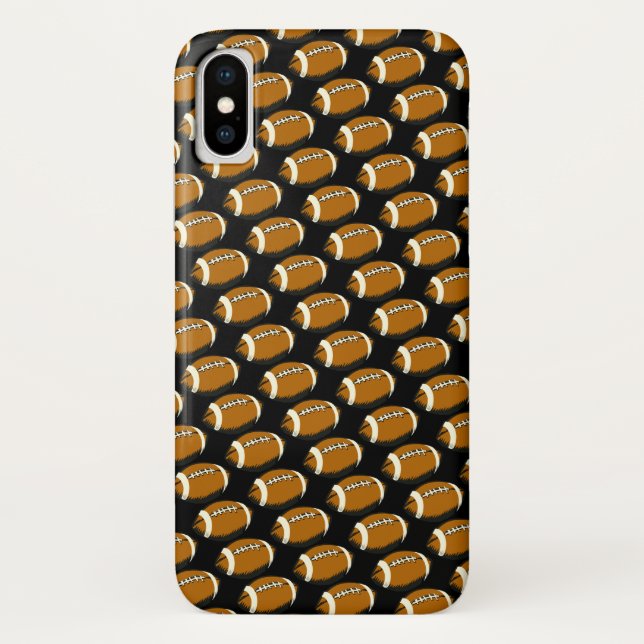 Resumen Funda para iPhone X en Fútbol Marrón y Neg (Reverso)