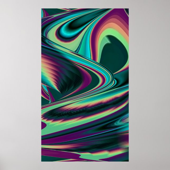 Resumen futurista arte arte arcoiris metálico en 3 (Frente)