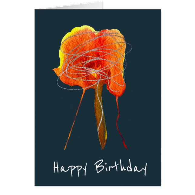 Resumen garabato flor floral arte moderno (Frente)