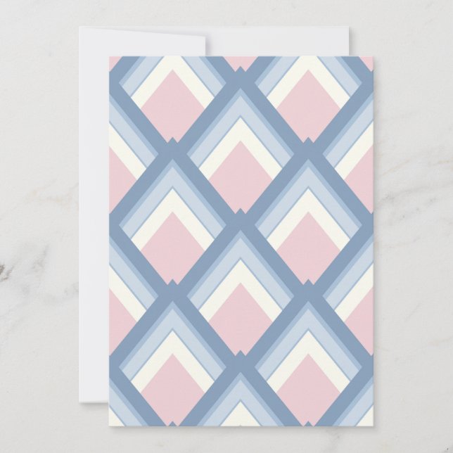 Resumen geométrico, azul, rosa y blanco roto (Anverso)