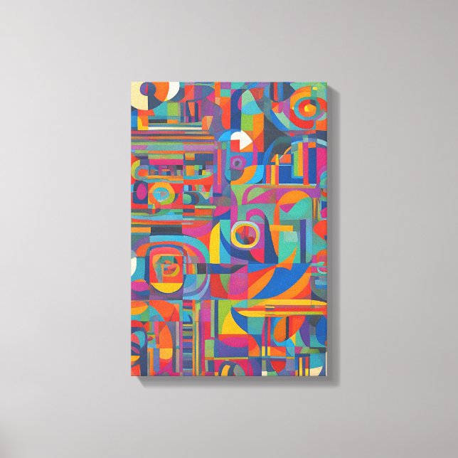 Resumen geométrico vibrante Arte colorido moderno (Anverso)