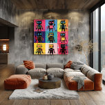 Resumen Graffiti Robot Arte cuadrícula Colores neg<br><div class="desc">Esta animada colección de personajes abstractos de robots da un giro moderno y urbano a los diseños futuristas. Cada robot es retratado en una combinación única de colores vibrantes y pinceladas expresivas, combinando la energía cruda del graffiti con el espíritu lúdico del arte pop. Las figuras bloqueadas y las composiciones...</div>