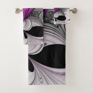 Resumen Gris Negro Con Arte Fractal Magenta