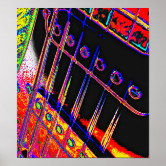 Resumen Guitarra Arte Pop Moderno Poster Rock N Ro
