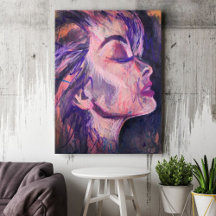 Resumen Impresión de arte con grietas de mujer ros