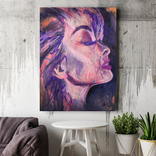 Resumen Impresión de arte con grietas de mujer ros