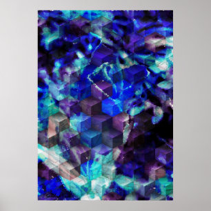 Resumen Impresión de arte moderno azul