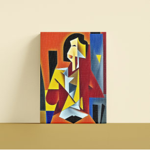 Resumen Impresión de lienzo cubista de barman