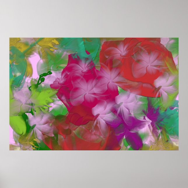 Resumen Impresión de lienzo de arte de flores (Frente)