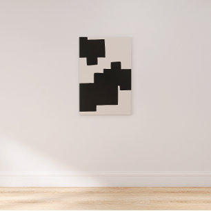 Resumen Impresión de lienzo geométrico negro y pek