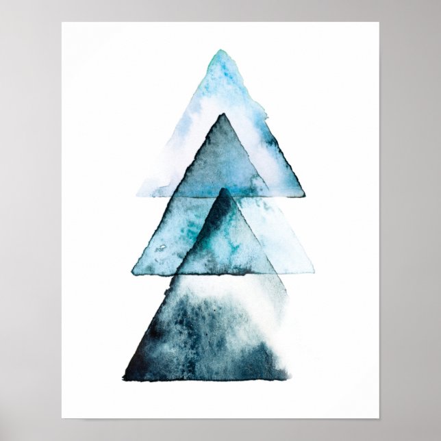 Resumen Impresión de posters de acuarela geométric (Frente)
