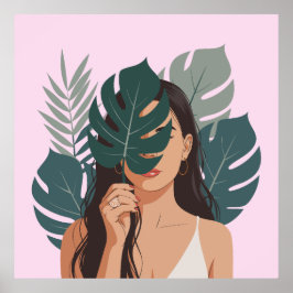 Resumen Impresión femenina, papel Poster de valor