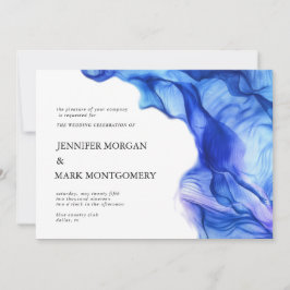 Resumen Invitación a la boda azul de seda