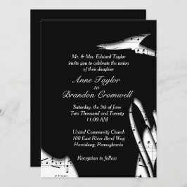 Resumen Invitación a la boda de la música en blanc