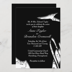 Resumen Invitación a la boda de la música en blanc