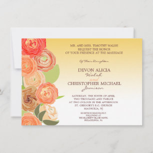 Resumen Invitación a la boda de otoño con oco flor