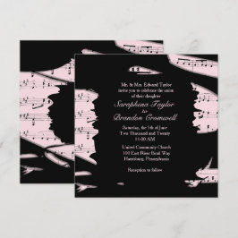 Resumen Invitación a la boda musical negra y rosa