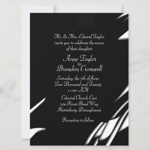 Resumen Invitación a la boda nocturna en blanco y 