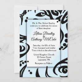 Resumen Invitación a la boda tribal negra y azul