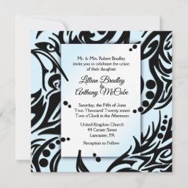 Resumen Invitación a la boda tribal negra y azul
