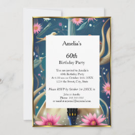 Resumen Invitación azul de la fiesta de cumpleaños