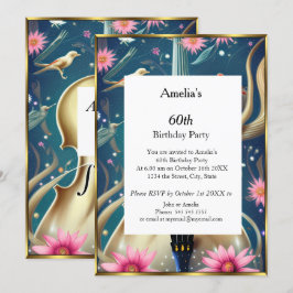 Resumen Invitación azul de la fiesta de cumpleaños