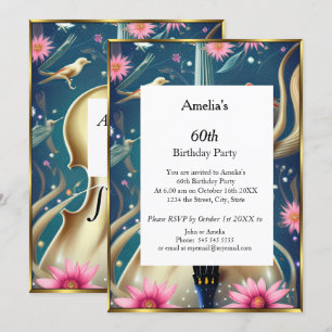 Resumen Invitación azul de la fiesta de cumpleaños
