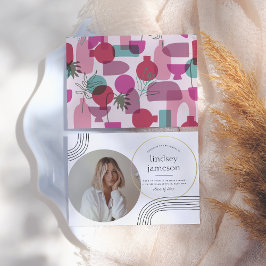 Resumen | Invitación De Graduación De Foto Rosa