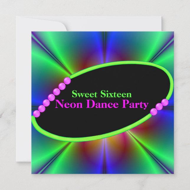 Resumen Invitación del partido Neon Personalizado (Anverso)