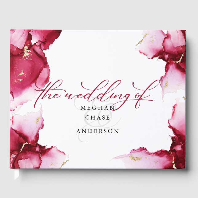 Resumen libro de invitados de Crimson Pink Red Geo (Anverso)